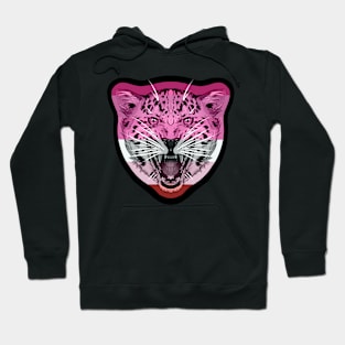 illustrated Jaguar PRIDE series lesbian pride flag Hoodie